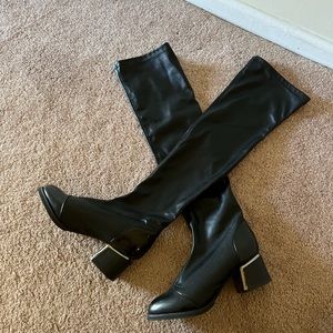 Black thigh boots